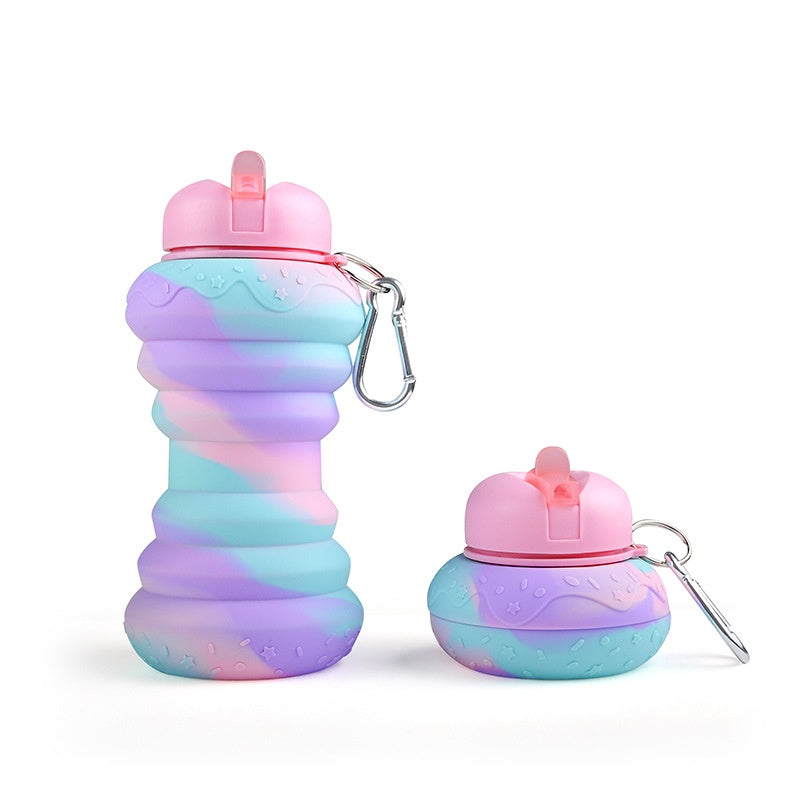 PackFlat Collapsible Silicone Water Bottle — 20oz, Leakproof, Clip-On (BPA-Free)