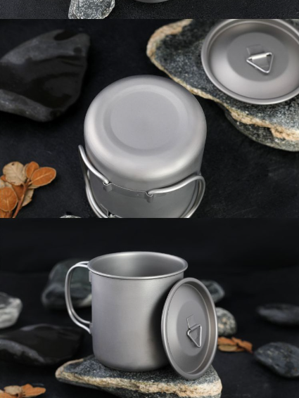 Titanium Folding Cup — 450ml, Boil-Safe, 5.3 oz