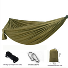 TrailNest Double Camping Hammock — 210T Ripstop Parachute Nylon (Straps + Carabiners Included)