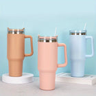 40oz Insulated Tumbler with Handle & Straw