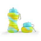 PackFlat Collapsible Silicone Water Bottle — 20oz, Leakproof, Clip-On (BPA-Free)