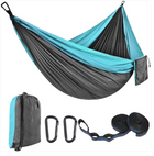 TrailNest Double Camping Hammock — 210T Ripstop Parachute Nylon (Straps + Carabiners Included)