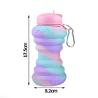 PackFlat Collapsible Silicone Water Bottle — 20oz, Leakproof, Clip-On (BPA-Free)