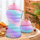 PackFlat Collapsible Silicone Water Bottle — 20oz, Leakproof, Clip-On (BPA-Free)