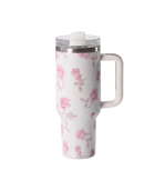 40oz Insulated Tumbler with Handle and Straw