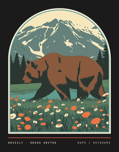 Grizzly print artwork